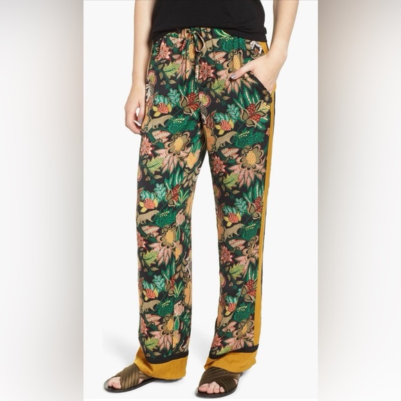 Scotch and Soda Jungle Print Stripe Wide Leg Pant in Size Large - Picture 1 of 16